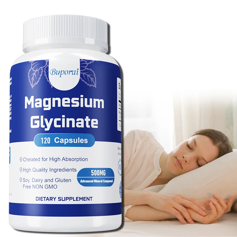 

Magnesium Glycinate - Nervous System, Improve Mood Nervous, Muscles Recovery, Heart Health, Sleep Quality Support Supplement