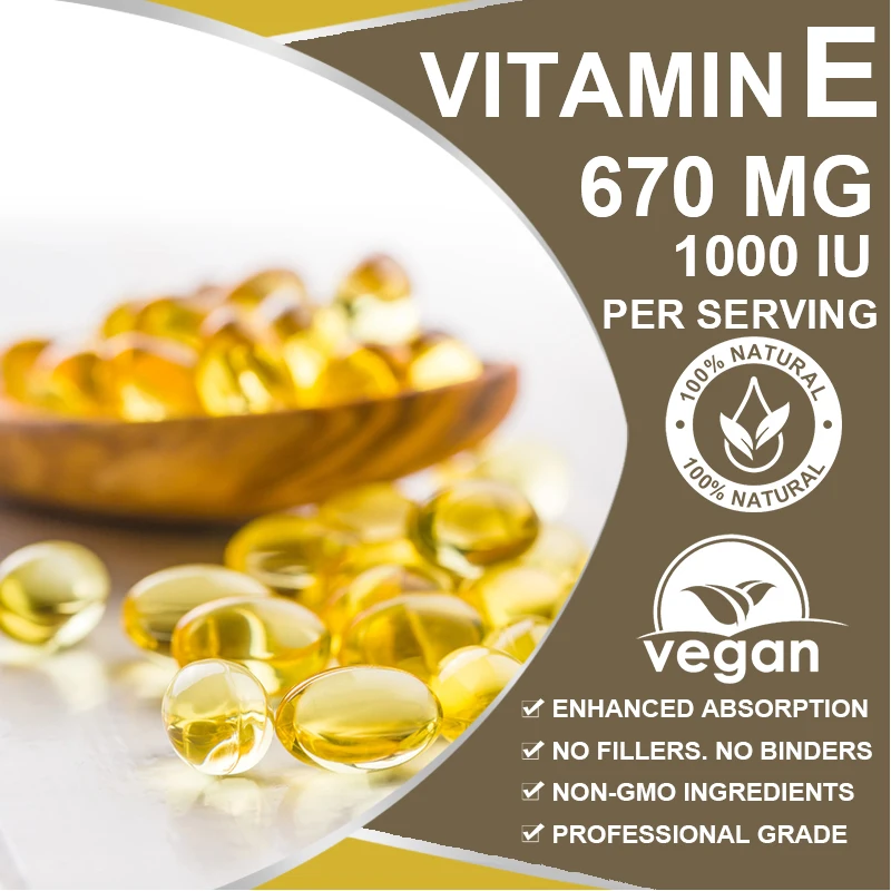 Alxfresh Vitamin E 670 mg (1000 IU) Dietary Supplement- Natural Non-GMO Supplement - Gluten /Dairy Free Vagen