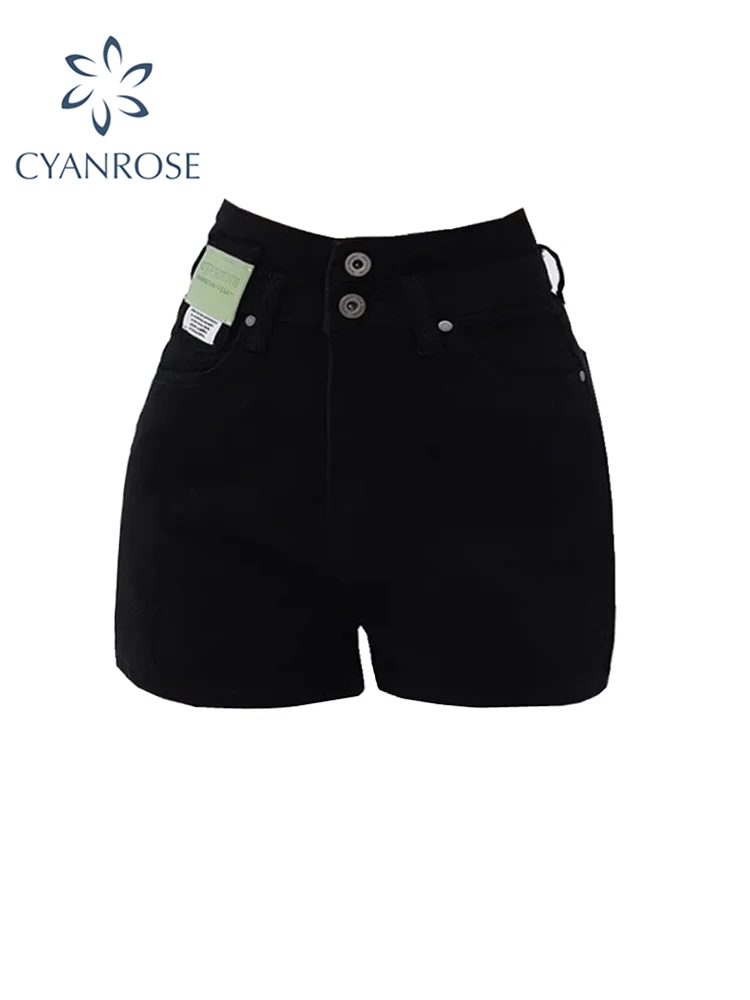 

Women Gothic Black Denim Shorts Fashion Baggy Y2k Casual High Waist Streetwear Vintage Jeans Shorts Harajuku Korean Summer 2024