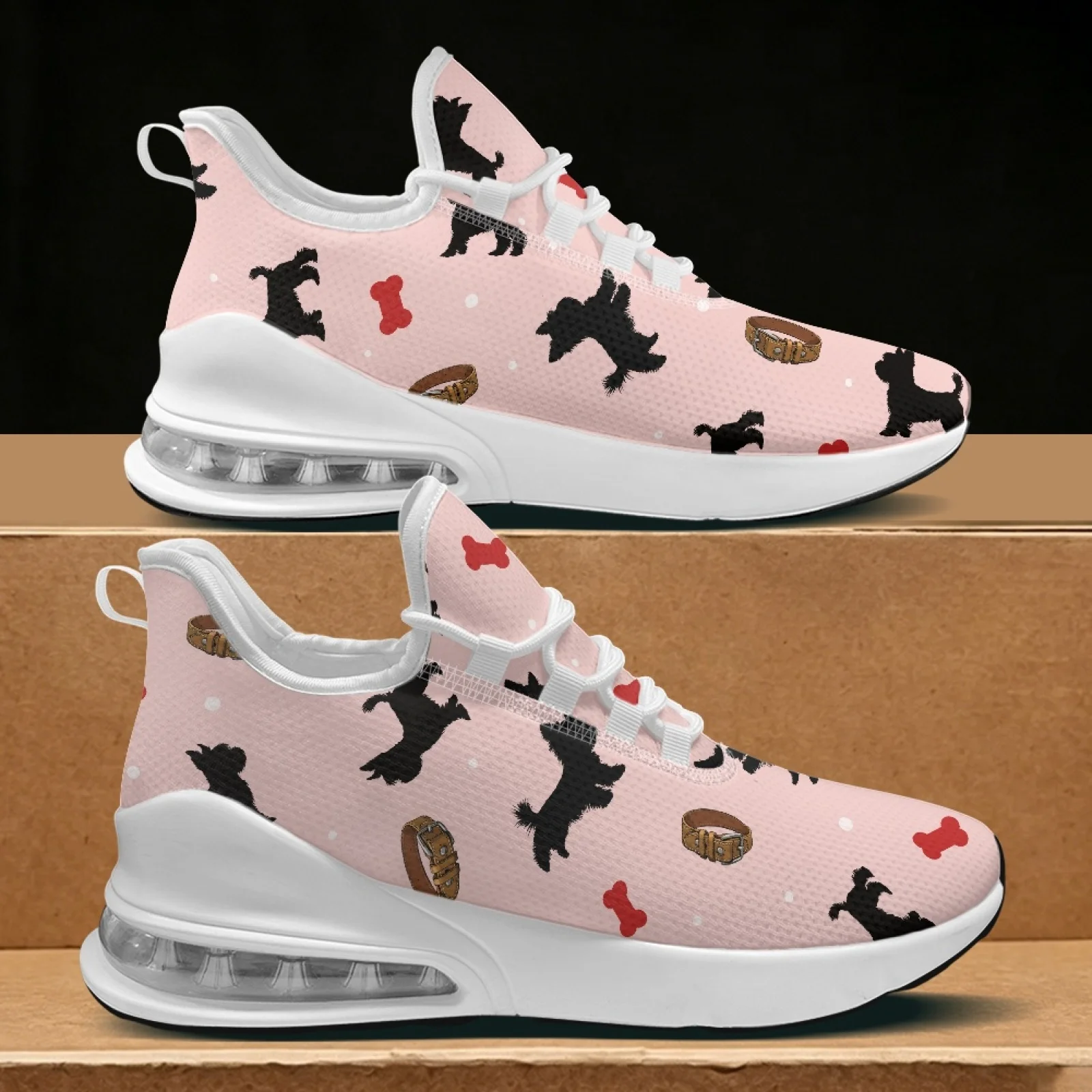 PENSTROLL Puppy Bone Pattern Lightweight Casual Shoes Breathable Wear Resistant Nurse Shoes for Workout Women