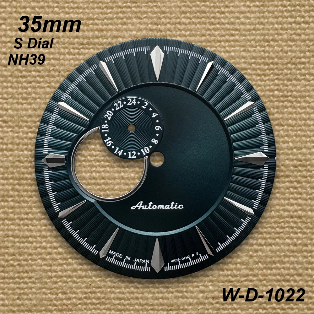 35mm Cocktail S Dial Fit NH35/NH36 Movement High-Quality Vertical Grain Dial Watch Modification Accessories