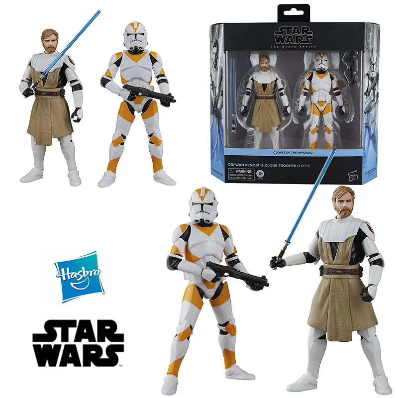 Pré-venda Star Wars The Clone Wars The Black Series Obi-Wan Kenobi & Clone Trooper 212Th 16Cm Original Action Figure Model Toy