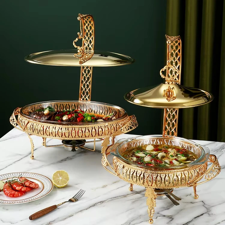 Hotel  Stainless Steel Buffet Glass Food Warmer with  Heating and Insulation Commercial Hanging Self-Service Food Warmer