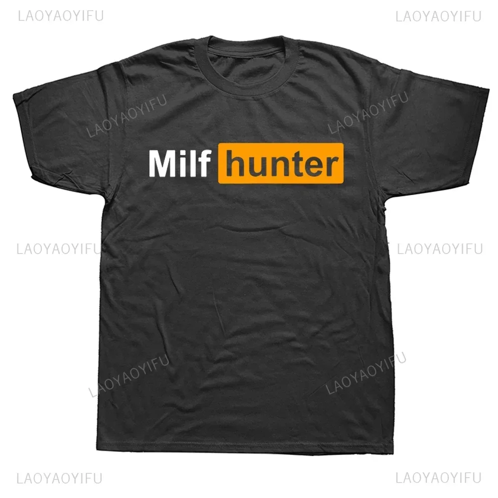 Milhunter-男性と女性のための面白い大人のプリントTシャツ、カジュアルなストリートウェア、ゆったりとした快適なTシャツ、修正、ファッションストリートウェア