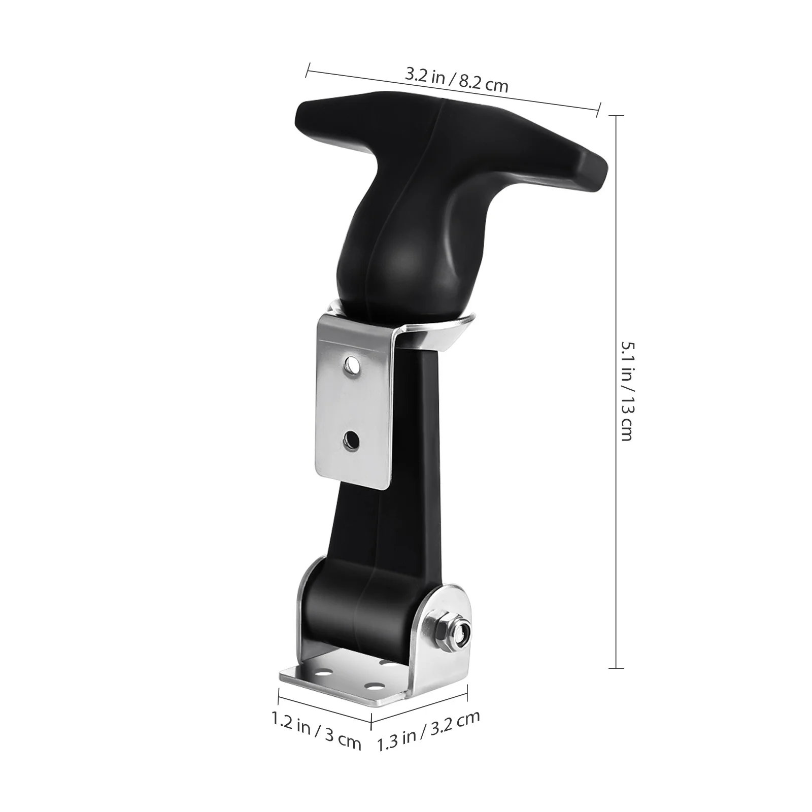 2Pcs Stainless Steel Rubber Latch T Handle Draw Catch for Tool Box Cooler Boat Compartment Engine Hood Truck Machinery