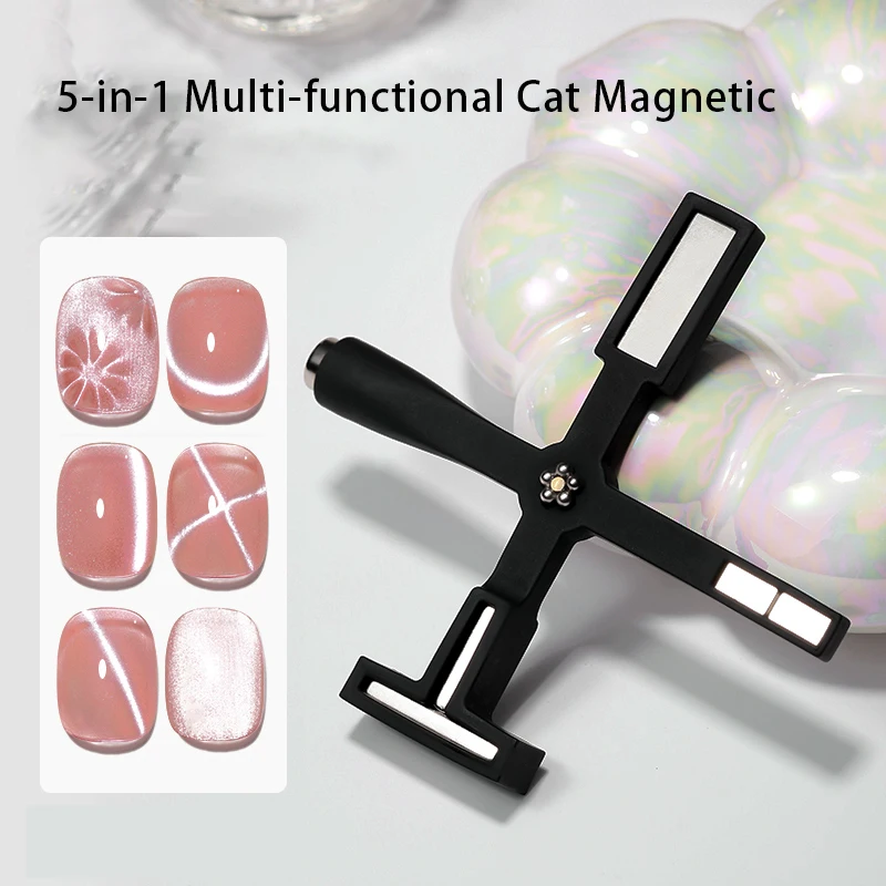 Lápiz magnético multifuncional de ojo de gato para manicura profesional, 5 en 1, bolígrafo magnético para esmalte de Gel, herramientas para salón de uñas, novedad de 2024