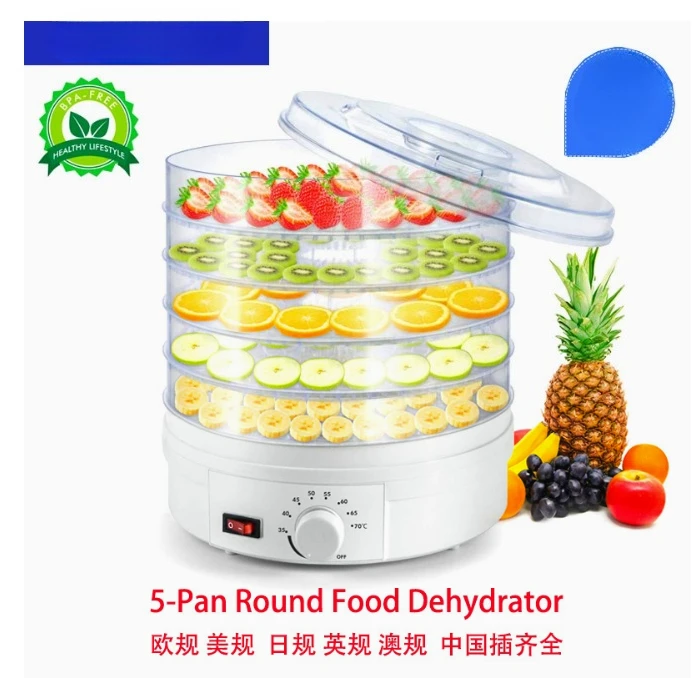 

Бытовой электрический пластиковый небольшой мини-дегидратор для фруктов и овощей с 5 лотками/5-слойная сушилка