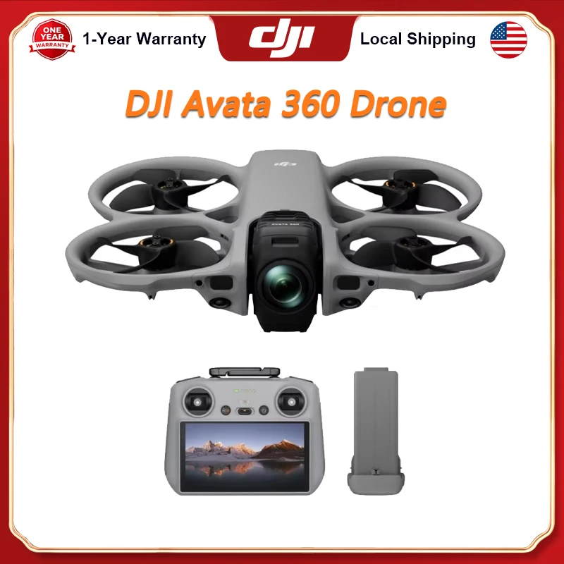 DJI Avata 360 (RC 2) Drones With 1-Inch 8K 360° Imaging for FPV & Aerial Filming, 360° Camera Drone With Propeller Guard. Includes RC 2 With a Built-In Screen Avata 360 DJI Drone for Precise Control
