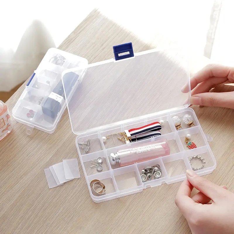 New Transparent Portable Jewelry Tool Storage Box Container Ring Electronic Parts Screw Beads Organizer Plastic