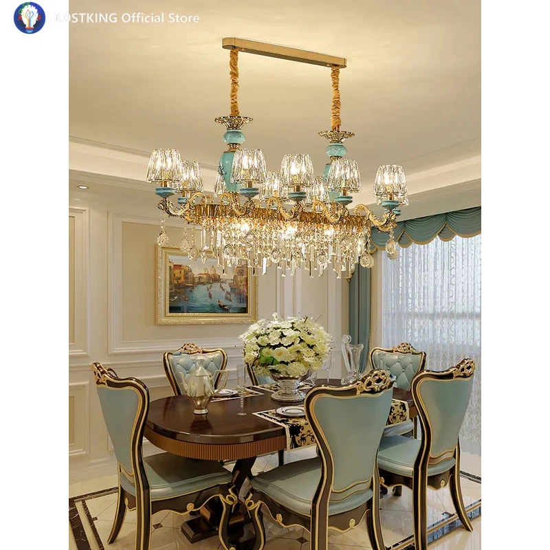 Self Optional European Long Dining Room Crystal Chandelier New Design Villa Bar Tea Room Luxury Lamps More Styles Can Choose