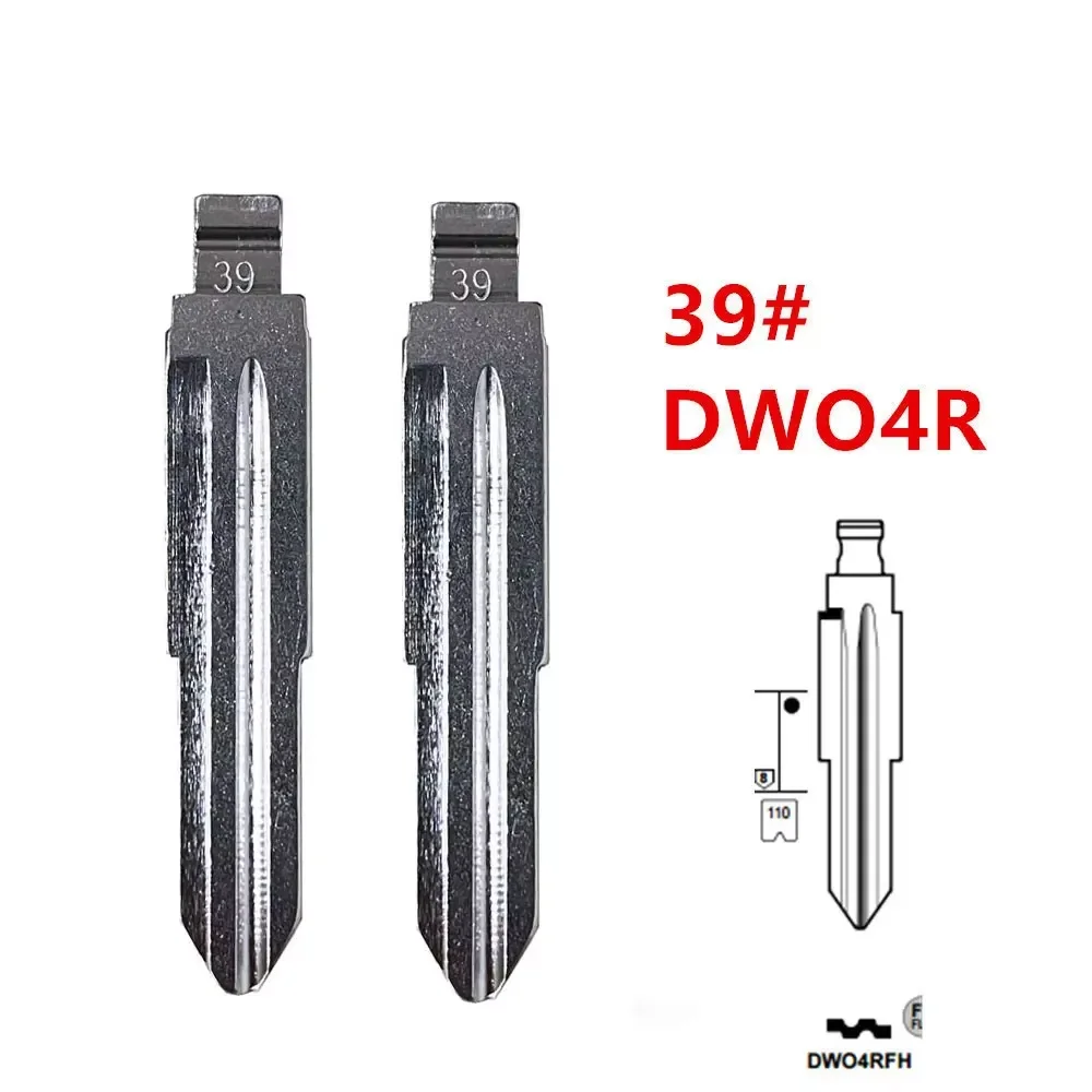 10pcs 39# 39 DWO4R Metal Uncut Blank Flip Remote Key Blade for Chevrolet Buick Opel for Keydiy KD Xhorse VVDI Key Blanks