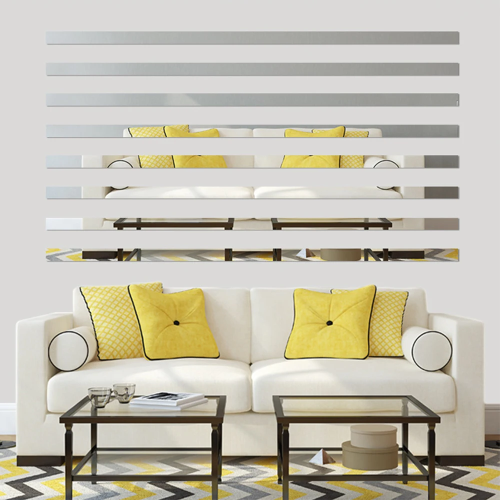 10/20pcs DIY Mirror Sticker Ceiling Waist Line Acrylic TV Background Wall Stickers for Room Art Home Decor Adesivo De Parede