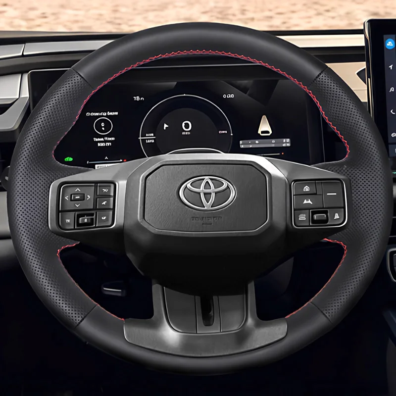 For Toyota RAV4 2026 Hand Stitched Steering Wheel Cover Braid Leather Cover Renovation Accessory