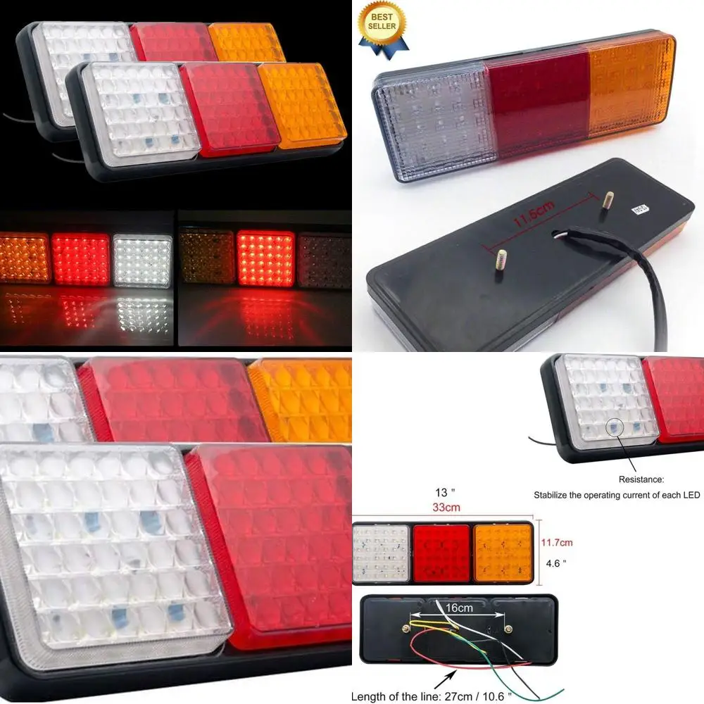 

108 светодиодных водонепроницаемых задних фонарей для транспортных средств — тормоз, задний ход, индикаторные фонари, 12–24 В