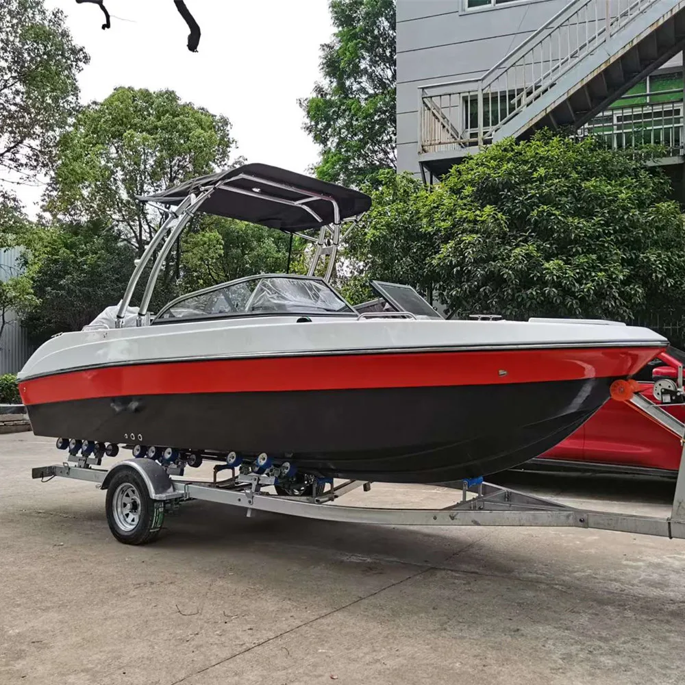 

Luxury high-speed boat 6.2 meters fiberglass fishing boat 20 feet mini yacht luxury floor outboard engine 8 people