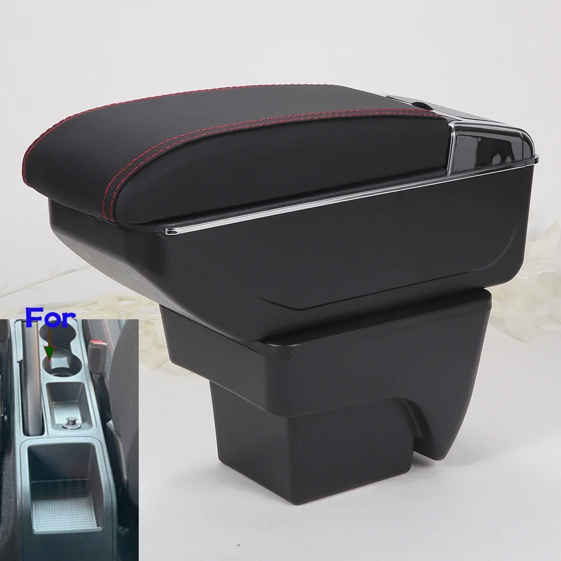 لمقعد إيبيزا مسند الذراع صندوق لمقعد إيبيزا 6j MK4 IV 6L مسند ذراع السيارة 2018-2025 صندوق تخزين أجزاء التحديثية الداخلية اكسسوارات السيارات #1