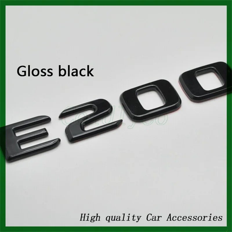 Black Silver Letters E200 E260 E300 E400 E220d E350e E300de 4Matic ABS Emblem for Mercedes Benz W213 Car Trunk Logo Sticker