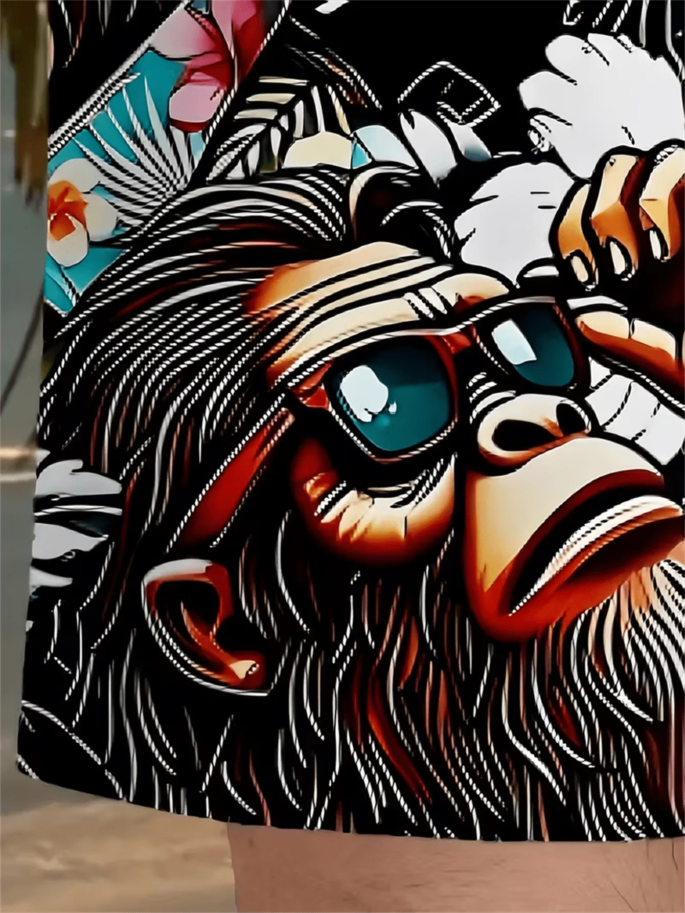 Men's 3D Gorilla Print Beach Shorts - Lightweight Polyester Drawstring Waist Casual Swim Trunks, Suitable For Summer, Golf, Fishing, Basketball, Gym And Outdoor Activities, Bold Graphic Design, Swimwear Shorts - view 3