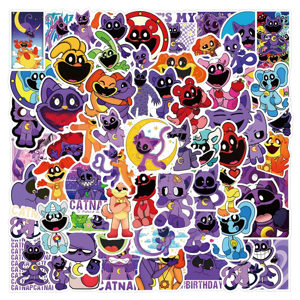 10/30/50/100pcs Cool Smiling Critters Horror Game Anime Stickers Skateboard Laptop Phone Car Waterproof Classics Sticker Kid Toy