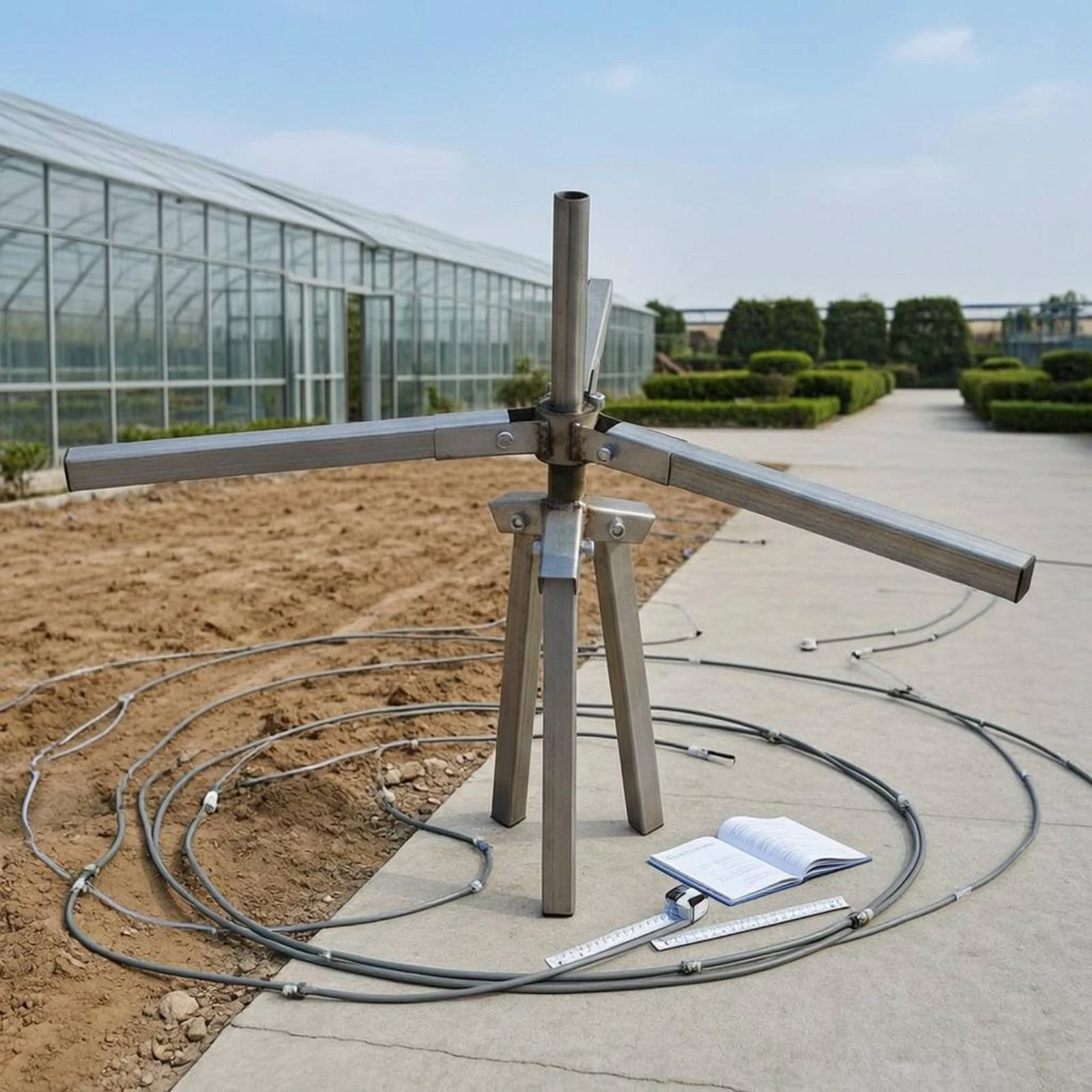 Foldable Pipe Support Bracket Metal Irrigation Pipe Support Bracket Irrigation Tubing Stake Hinged Garden Supply Stable view 6