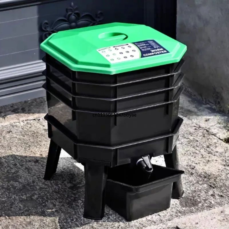 For Large‑Capacity Worm Compost Bin Earthworm Breeding Box Food Waste Organic Fertilizer Fermentation Container For Courtyard