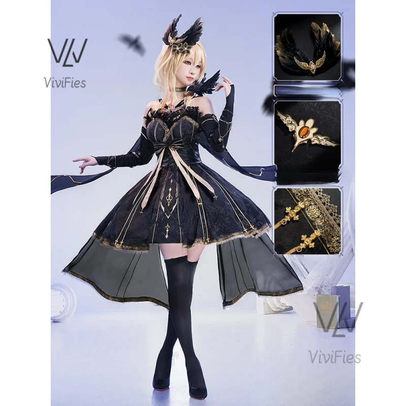 Lumine bright cosplay lumens costume alumina wig hair Yuanshen game impact traveler women clothes dress wig set party outfits