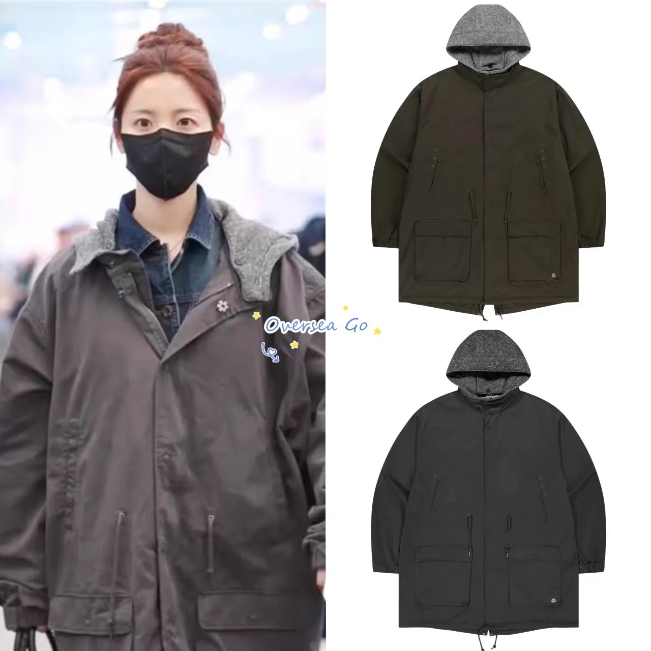 

Куртка-пальто Coyseio Yang Beixuan в японском ретро-стиле со съемным капюшоном, рабочая одежда, женская модная верхняя одежда из органического хлопка