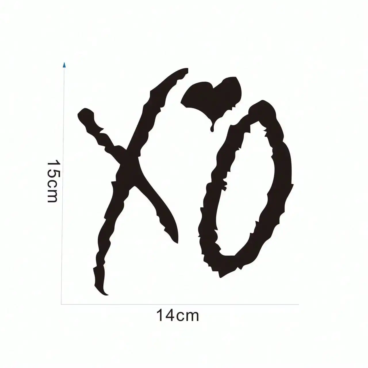XO The Weeknd Black Brushstroke Heart Vinyl Decals Waterproof Fan Stickers Fit Car Motorcycle Window Bumper Laptop Decor