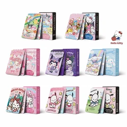 New Sanrio Character 92Pcs/Set Cartoon Kuromi Double Sided Laser Card Anime Hello Kitty Pochaccolomo Collection Photo Card Toys