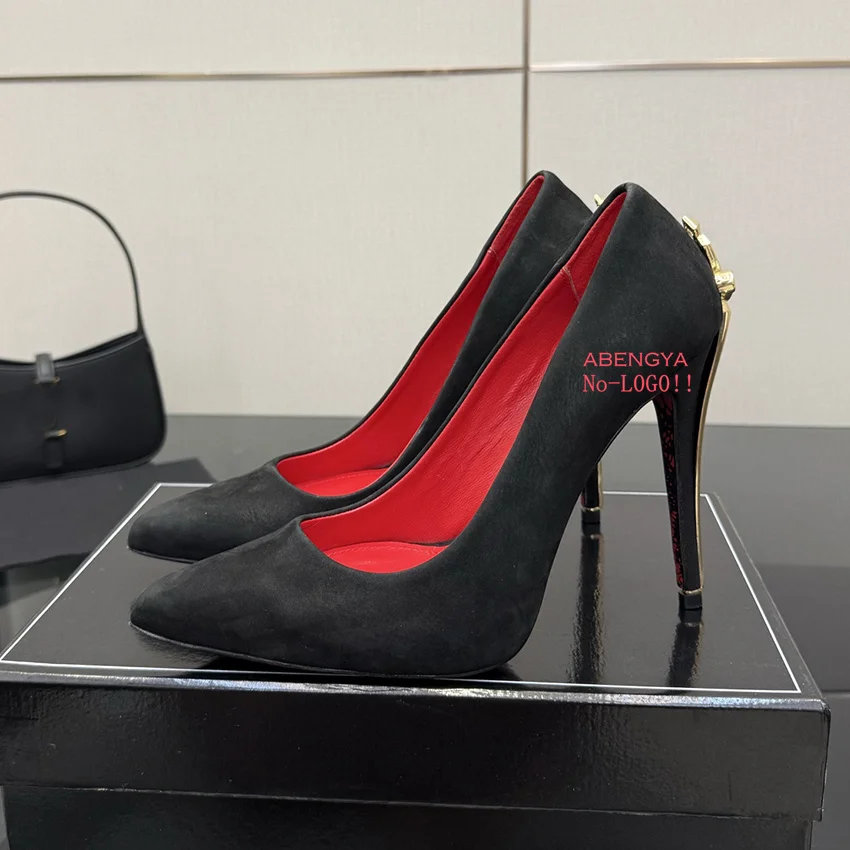 عرض ساخن لعام 2025 أحذية نسائية للحفلات الراقصة من الجلد الأسود أحذية نسائية بكعب عالي معدني أحذية خريف مثيرة للحفلات والولائم للنساء #6