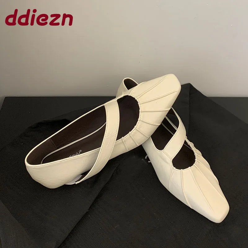 

Женская обувь без шнуровки с квадратным носком, женская обувь Мэри Джейн на плоской подошве, мягкая модная женская обувь на плоской подошве с обувью, новинка 2023 г.