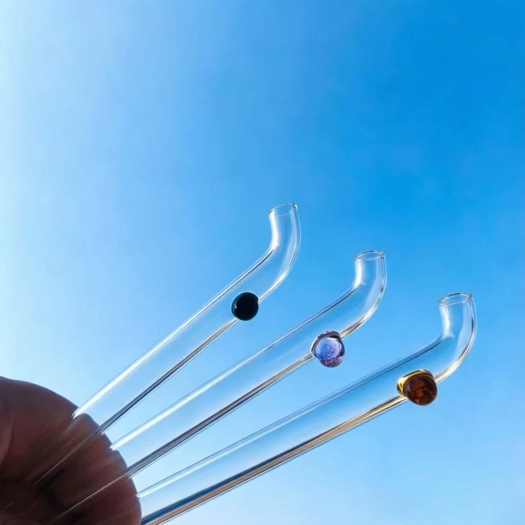 5.5 Inch long StRaW Balance Glass Borosilicate Sp Coffee Coconut milk tea Juice Straws