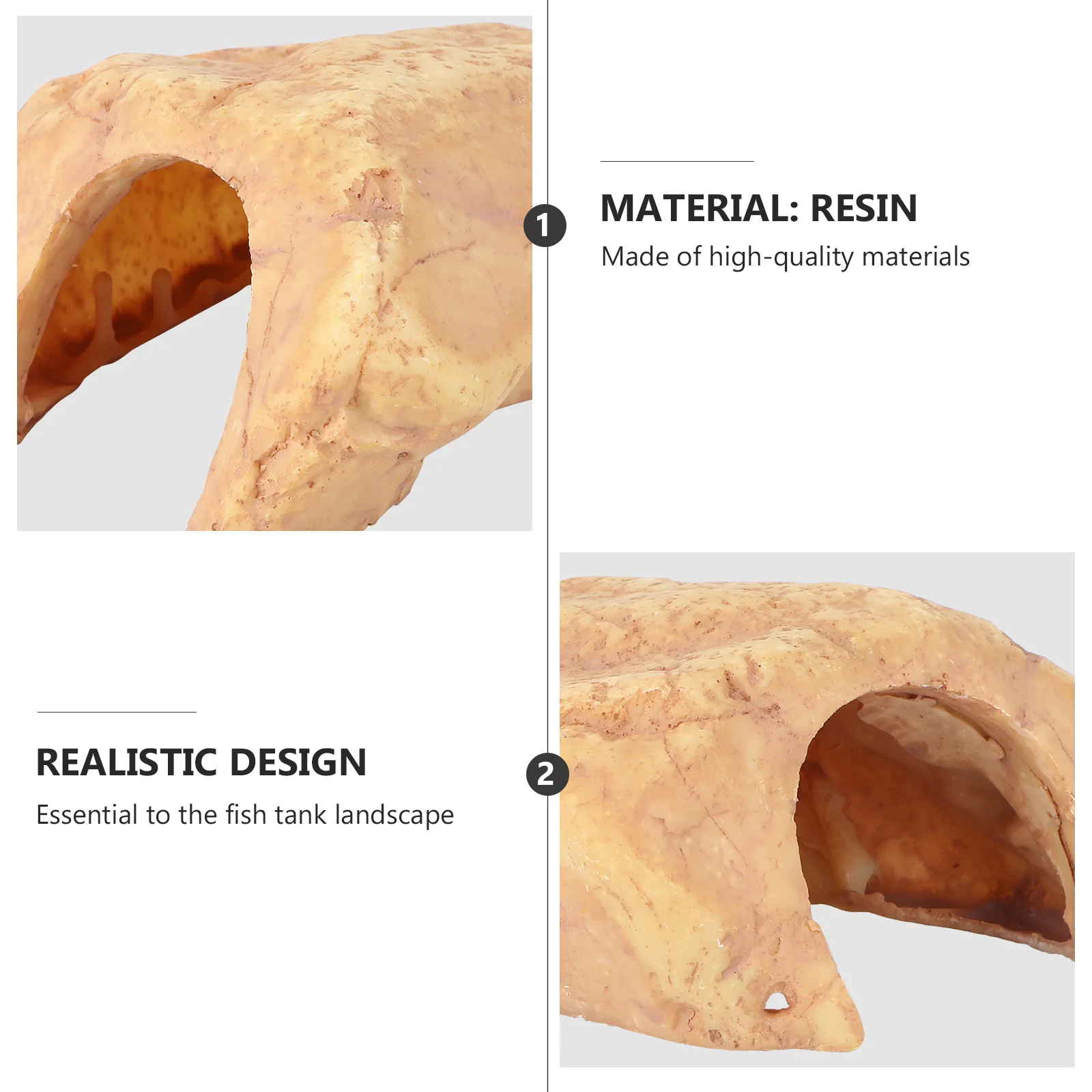 

1Pcs Resin Simulation Stones for Aquarium Fish Tank Decor Realistic Landscape Adornment Hiding Cave Ornament Suitable Fresh Salt