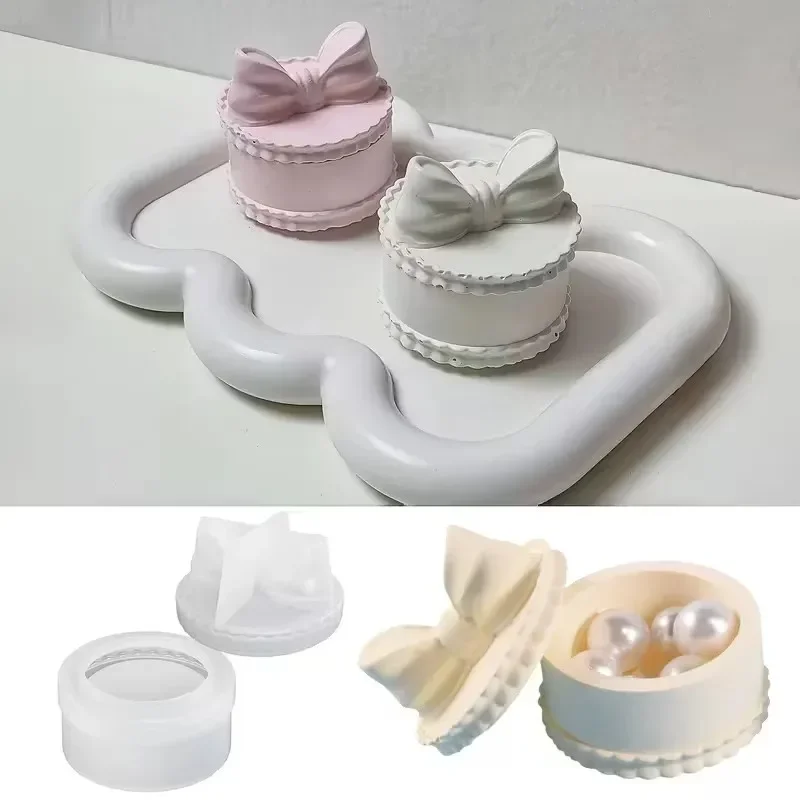 

2026 2set Latest Models Creative Storage Box Silicone Mold DIY Crystal UV Epoxy Resin Bowknot Storage Box Molds Gift Box Jewelry