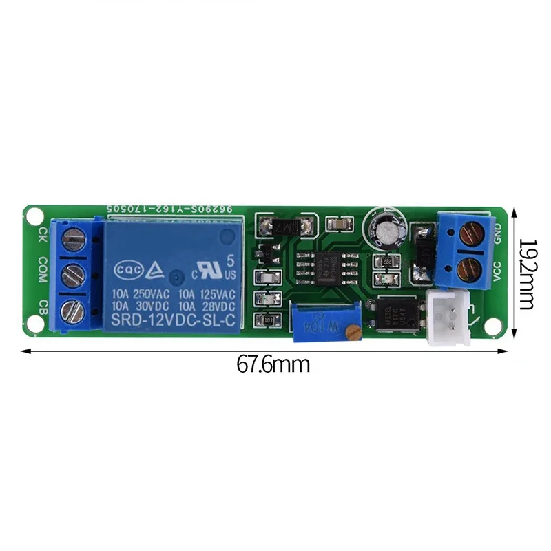 Módulo de desligamento de atraso de temporizador ajustável DC 12V Interruptor de tempo de relé de temporização 1 ~ 10 segundos Módulo de interruptor de desligamento de atraso