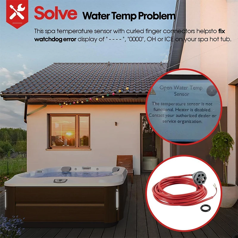 6600-167 Temperatuursensor Met Gekrulde Vingerconnectoren En 6540-228 O-Ring, Geschikt Voor Sundance-Spa 'S En Jacuzzi-Bubbelbaden.