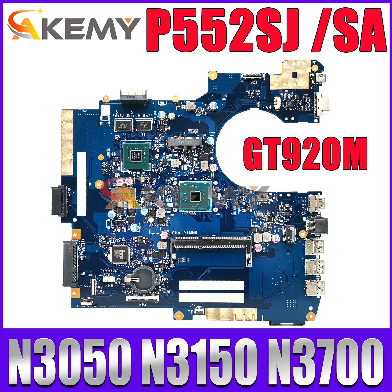 

P552SJ Mainboard For ASUS P552SA Pro552SJ Pro552SA PE552SJ PX552SA PE552SA PX552SJ Laptop Motherboard N3050 N3150 N3700 DDR3L