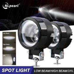 Nlpearl-luz de trabalho redonda LED para carro, spot light, 3 Polegada, Angel Eye, 12V, 24V, caminhões, ATV, SUV, Dirt Bike, motocicletas, farol