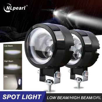 Nlpearl  Car 3 Inch Round LED Work Light Spot Light Halo Angel Eye 12V 24V For  Trucks ATV SUV Dirt Bike Motorcycles Healdight