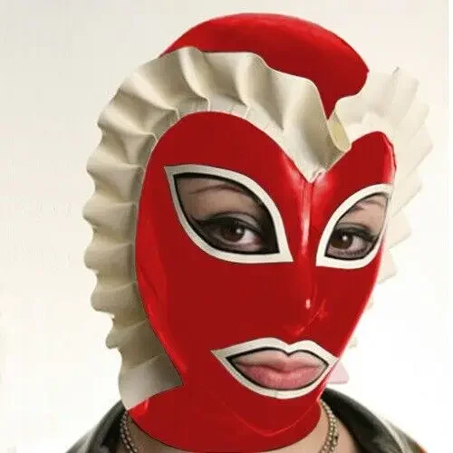 100% Latex Hood Rubber Club Masquerade Halloween Maid Headgear 0.4mm S-XXL