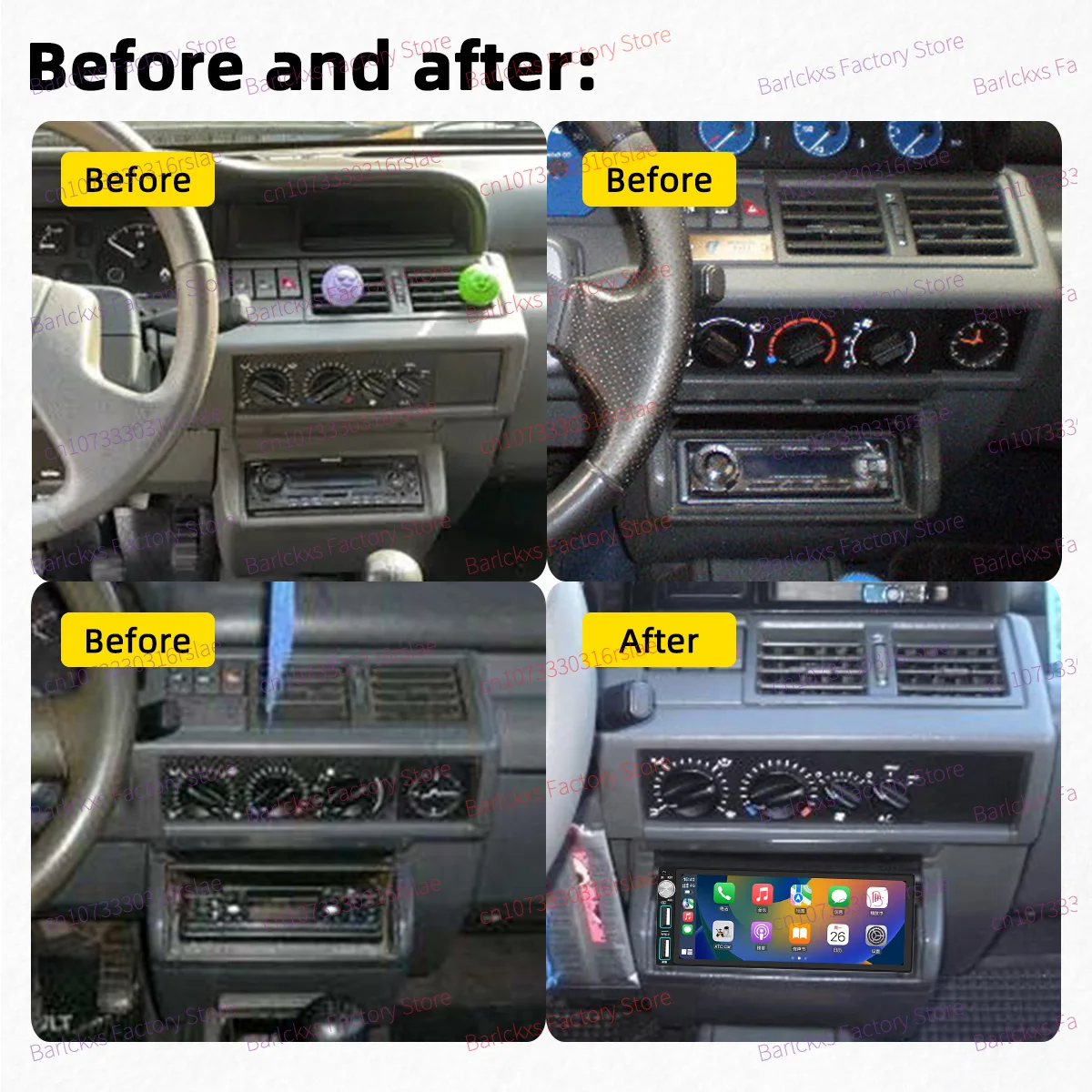 6.86 inch Android 1Din Car Screen Car Multimedia Autoradio Radio Head Unit Stereo for Renault Clio I 1990-1998 Carplay GPS