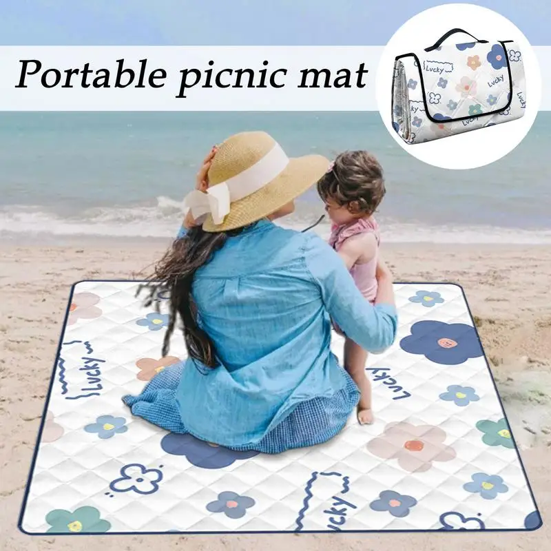 

Grass Blanket Large Travel Picnic Blanket Portable Camping Rug Waterproof Washable Foldable Grass Mattress Camp Bedding For