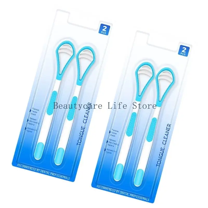 652C Tongue Scraper for Daily Orals Care, Double-Sided Plastic Cleaning Brush with Textured Handle for Sink Side and Travel