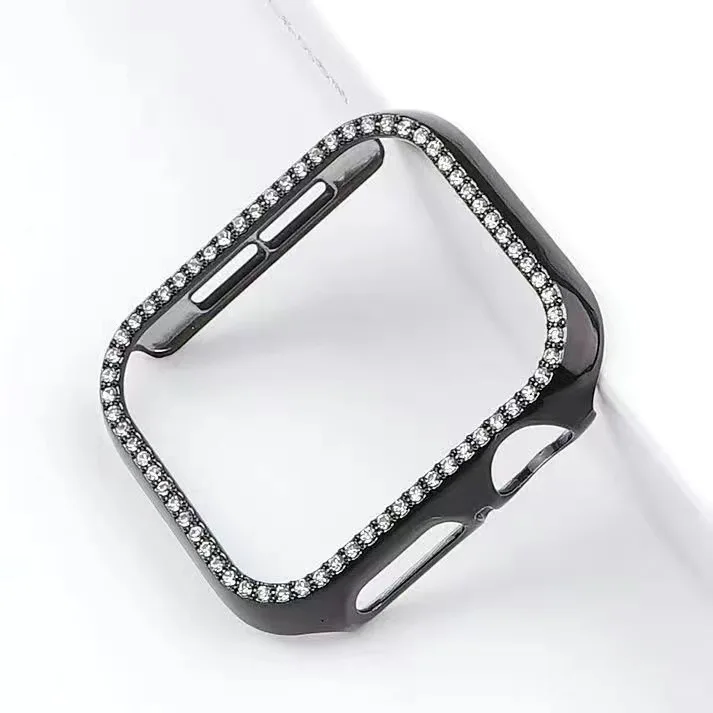 

Чехол для Apple Watch Series 10, 42 мм, 46 мм, аксессуары, блестящие стразы, защита бампера для ПК, защита для лица iWatch