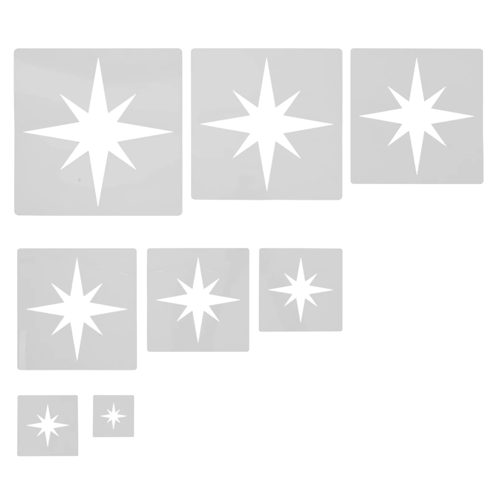 8 Stück Malvorlagen, wiederverwendbare Stern-Schablone für DIY-Kunsthandwerk, Wanddekoration, Holz, Stoff, Sprühmalerei, Zeichnungsprojekte