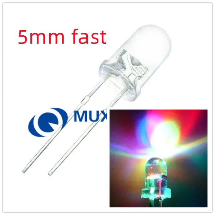 100 pièces F3 F5 3MM 5MM RGB 7 couleurs flash rapide/flash lent LED diode électroluminescente (LED) flash lent diffuse1