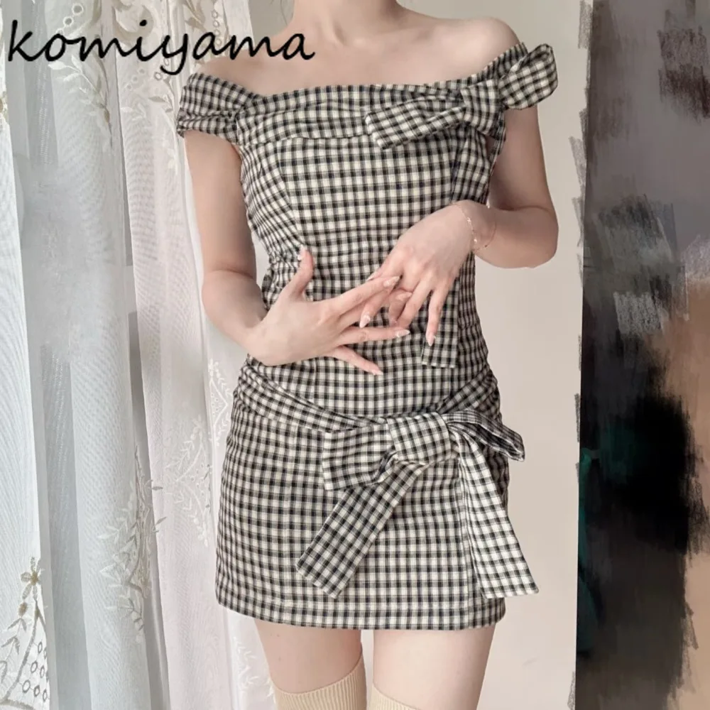 

Square Collar Shirt High Waist Bodycon Lace-up Bow Women's Skirt Spice Girls Set Japanese Fashion Trendy Casual Plaid Sets
