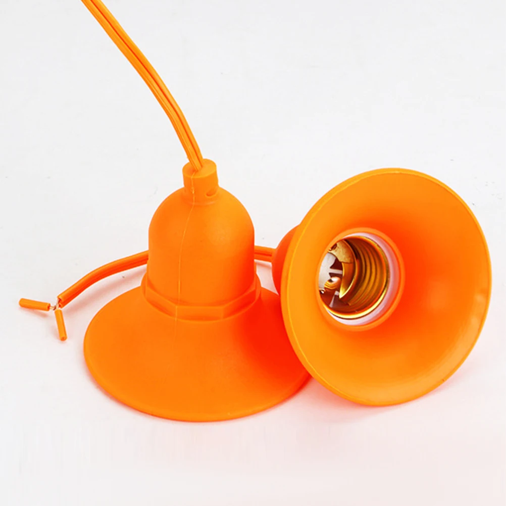 

2pcs E27 Lamp Holder Waterproof Orange Metal Screw Sockets Lampshade Bulb Socket Corded Light Residential Commercial Industrial