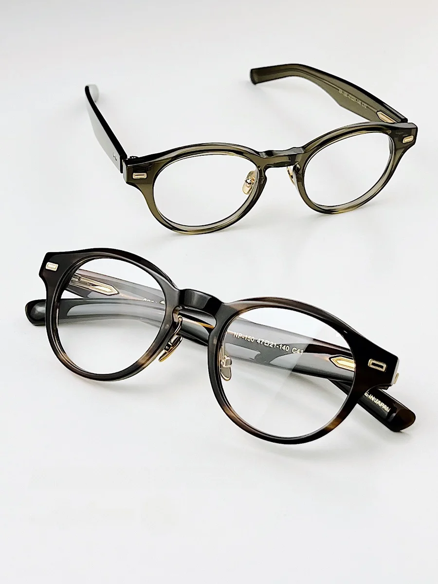 

Handmade Vintage Small Face round Frame Optical Glasses Frame APS 'Reverse R Hinge' 999NP50 Full Frame Board Material ex