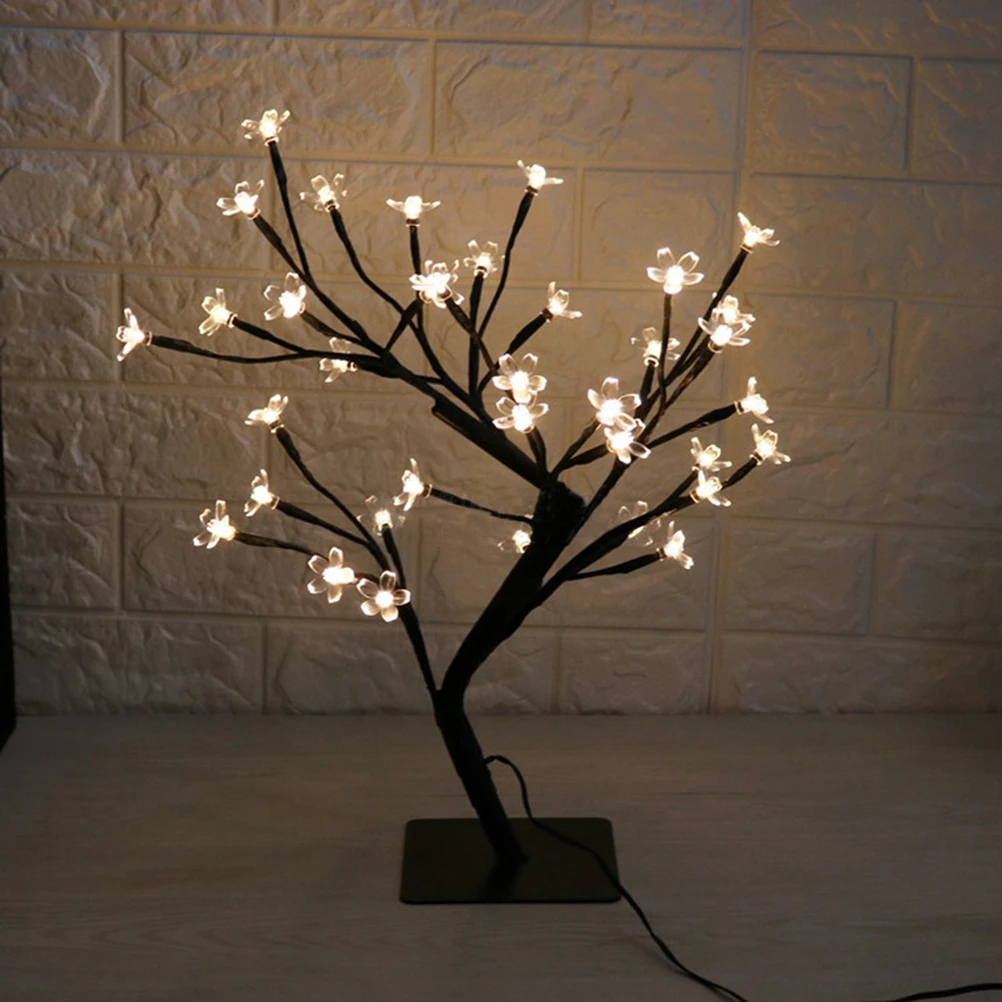 

36 LED Decorative Cherry Tree Light Cherry Blossom Bonsai Light Lamp Desk Tree Light for Home Wedding Decoration (Warm White Lig